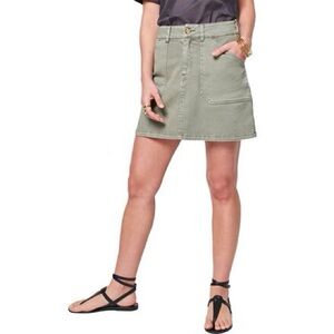 Faherty Utility Mini Skirt - Size Medium, Olive Green